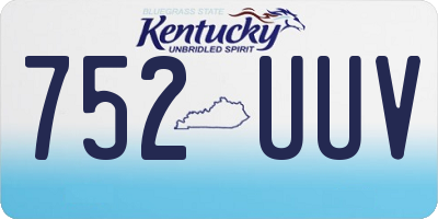 KY license plate 752UUV