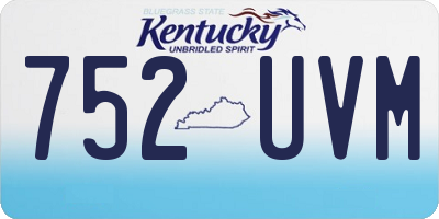 KY license plate 752UVM