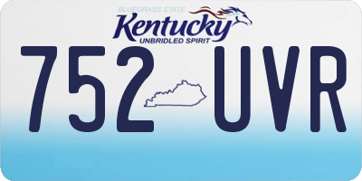 KY license plate 752UVR