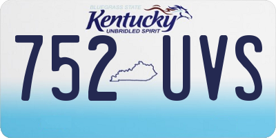 KY license plate 752UVS
