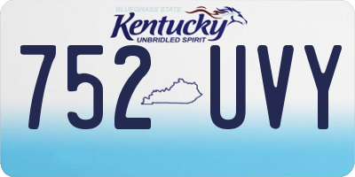 KY license plate 752UVY