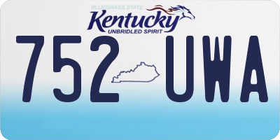 KY license plate 752UWA