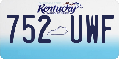KY license plate 752UWF