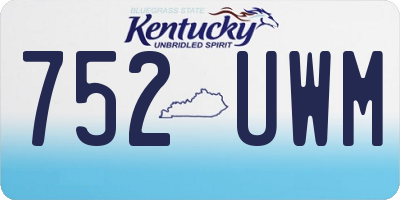 KY license plate 752UWM