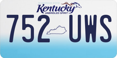 KY license plate 752UWS