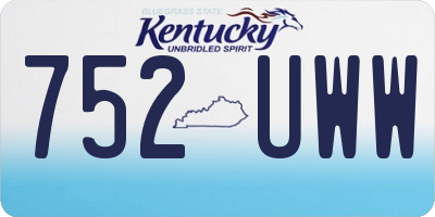 KY license plate 752UWW