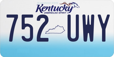 KY license plate 752UWY