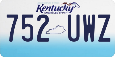 KY license plate 752UWZ