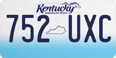 KY license plate 752UXC