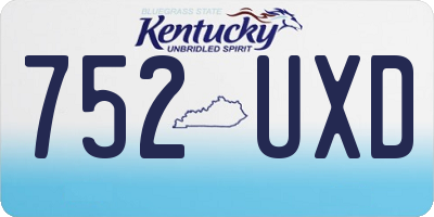 KY license plate 752UXD