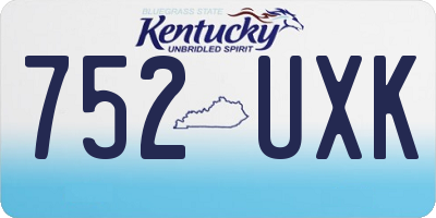 KY license plate 752UXK