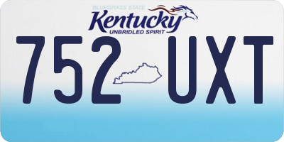 KY license plate 752UXT