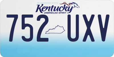 KY license plate 752UXV