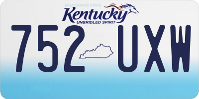 KY license plate 752UXW