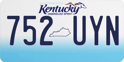 KY license plate 752UYN