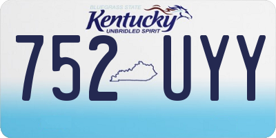 KY license plate 752UYY
