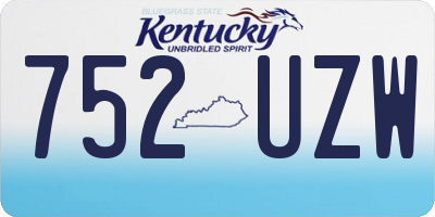 KY license plate 752UZW