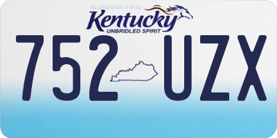 KY license plate 752UZX