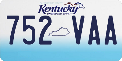 KY license plate 752VAA