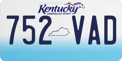 KY license plate 752VAD