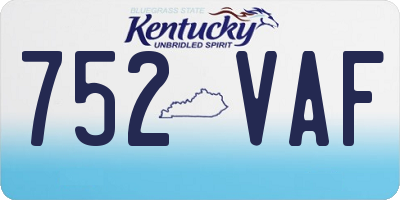 KY license plate 752VAF
