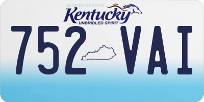 KY license plate 752VAI