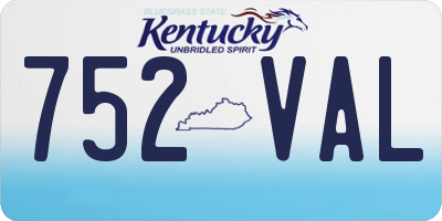 KY license plate 752VAL