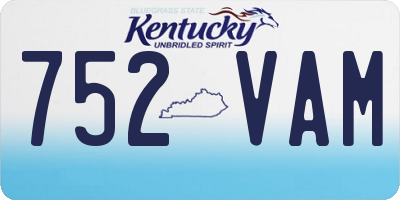 KY license plate 752VAM