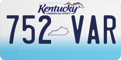 KY license plate 752VAR