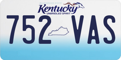 KY license plate 752VAS