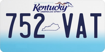 KY license plate 752VAT