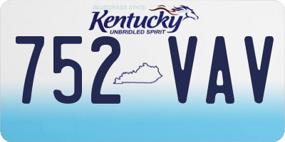 KY license plate 752VAV