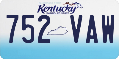 KY license plate 752VAW