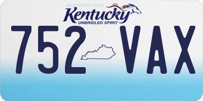 KY license plate 752VAX
