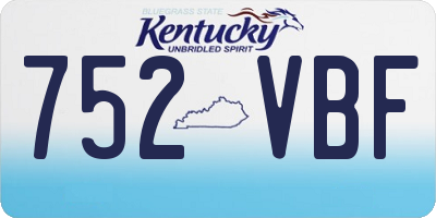 KY license plate 752VBF