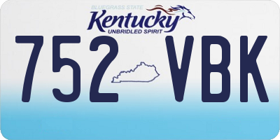 KY license plate 752VBK