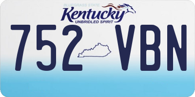 KY license plate 752VBN