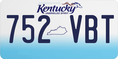 KY license plate 752VBT