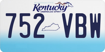 KY license plate 752VBW