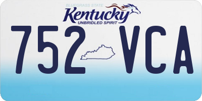 KY license plate 752VCA