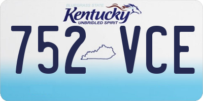 KY license plate 752VCE