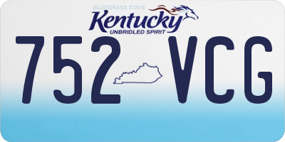 KY license plate 752VCG