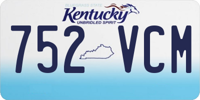KY license plate 752VCM