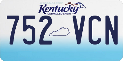 KY license plate 752VCN