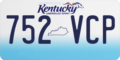 KY license plate 752VCP
