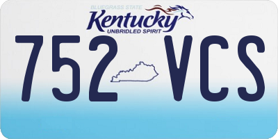 KY license plate 752VCS
