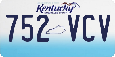 KY license plate 752VCV