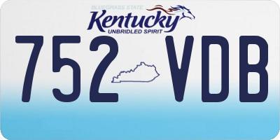 KY license plate 752VDB