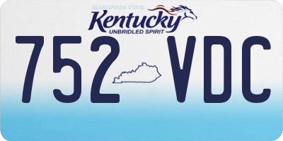 KY license plate 752VDC
