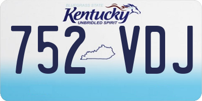 KY license plate 752VDJ